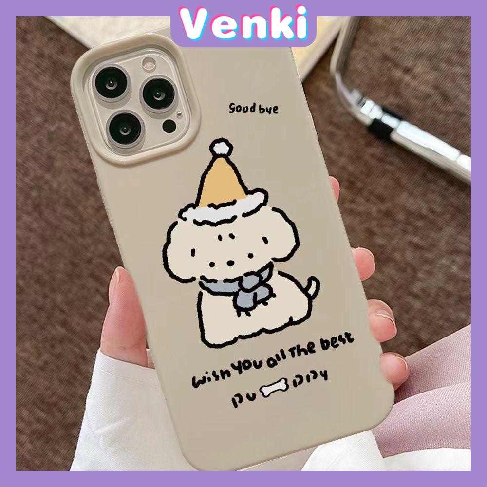 Case iPhone 14 Pro Max Soft TPU Candy Case Cartoon Cute Dog Glossy Khaki Case Camera Protection Shockproof For iPhone 13 12 11 Plus Pro Max 7 Plus X XR