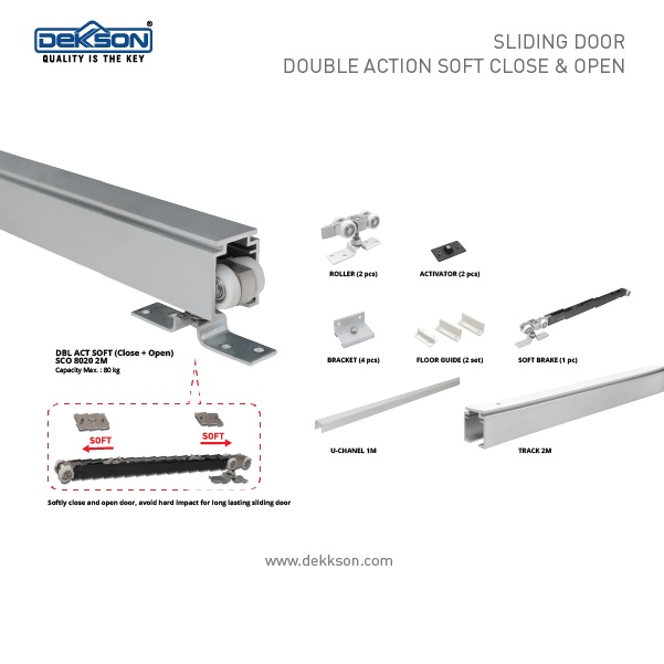 Rel Pintu Sliding Double Action SCO 8020 2M 80Kg Dekkson /Soft Dekson