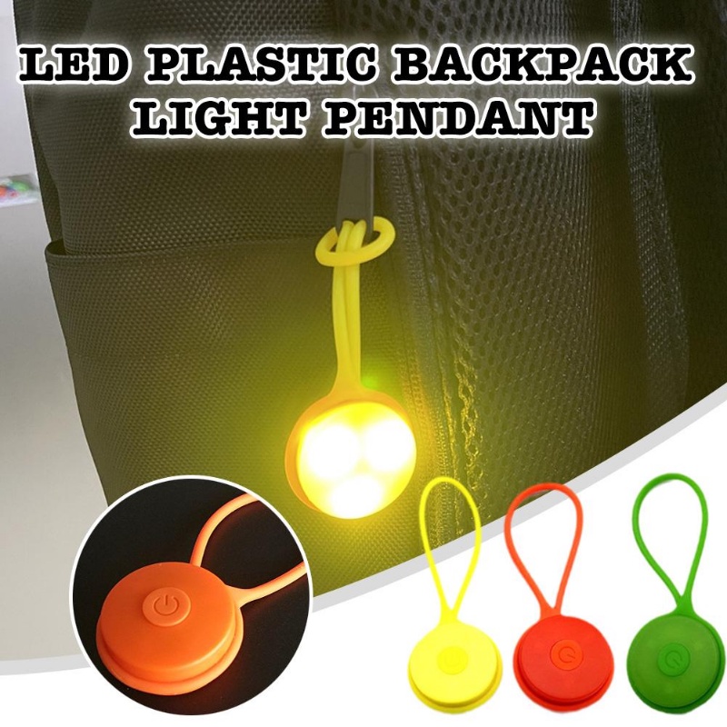 Lampu Ransel Silikon LED 3lampu LED Bersepeda Hiking Portable Lampu Peringatan Keselamatan Ekor Sepeda Senter Outdoor