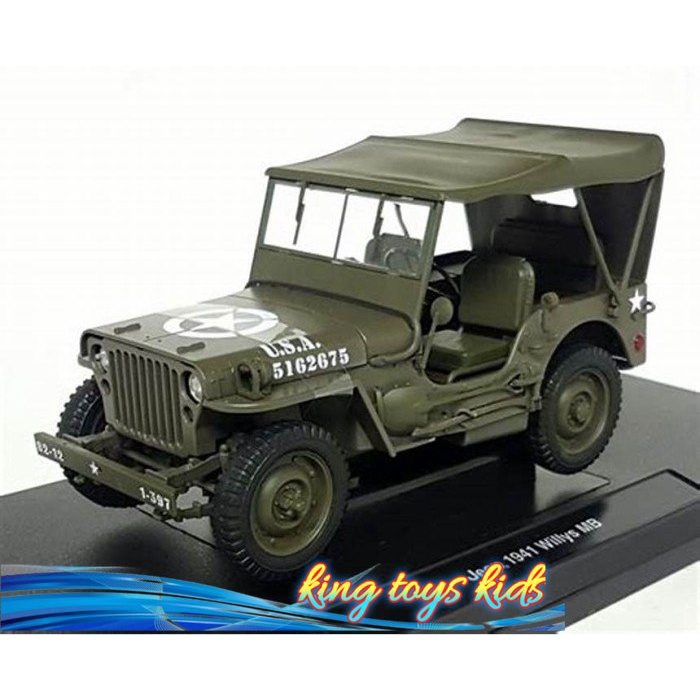 LARIS / Die Cast Mobil Jeep Willys MB 1941 Original Welly Skala 1:18