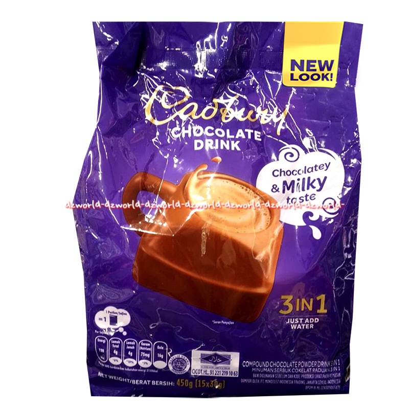 Cadbury hot Chocolate Drink 15sachet Minuman Coklat 3in1 Catbury Catburi Cadburi 15 sachet Coklat Bubuk Siap Minum Cadbury's