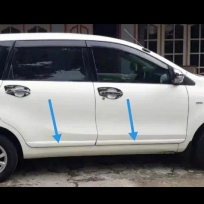 lis body bodi samping mobil toyota all new avanza / xenia / veloz 2012 sampai 2021 2020 2019 2018 2017 2016 2015 2014 2013 hitam silver putih abu