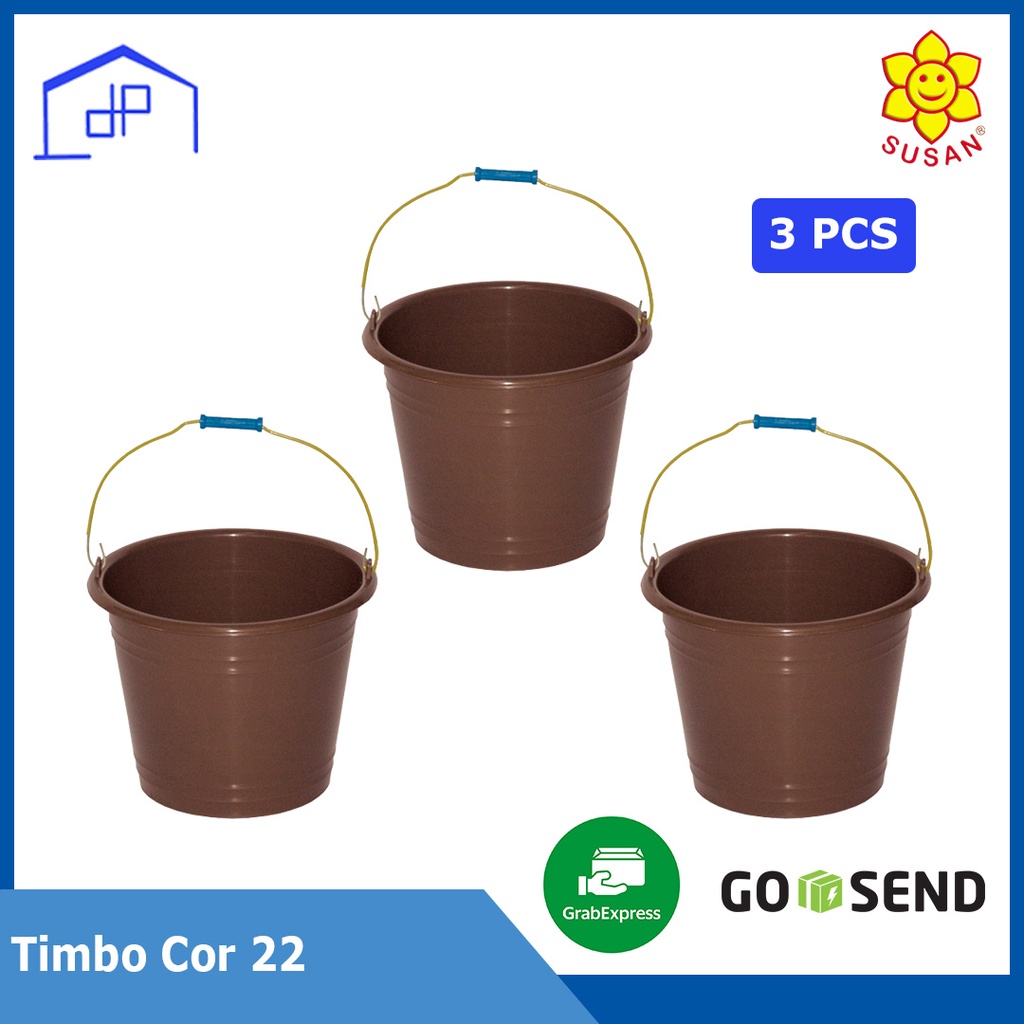 (3PCS) - Timbo Cor 22 - Ember Plastik / Timba 12 Liter / Timbo Cor / Ember Cor / Timba Plastik / Tim
