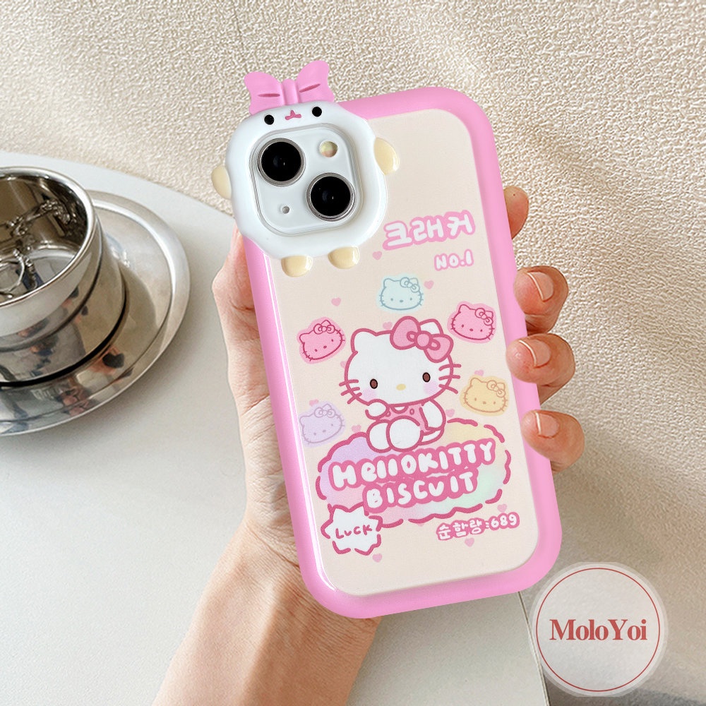 Soft Case Motif Kartun Hello Kitty 3D Untuk iPhone 11 14 12 13 Pro MAX 6 6s 7 8 14 Plus XR X XS MAX SE 2020