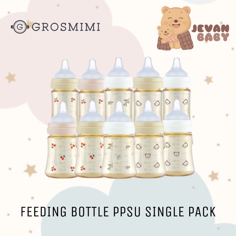 Grosmimi Feeding Bottle PPSU Single Pack (Included Nipple)