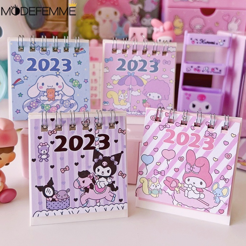 2023kalender Meja Kartun Lipat Mini Standing Notebook Kreatif Siswa Tabletop Ornamen Rencana Lucu Tulisan Kertas Kalender Untuk Kantor Sekolah Keluarga