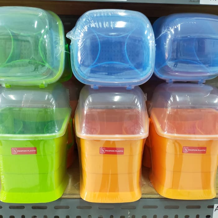 Tempat Wadah Sendok Garpu Tutup Transparan Maspion BIRU