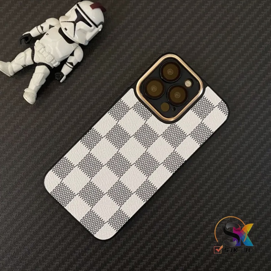 Case black Plaid High Quality Fashion With lens protection for iPhone 14 13 12 11 Pro Max CASE