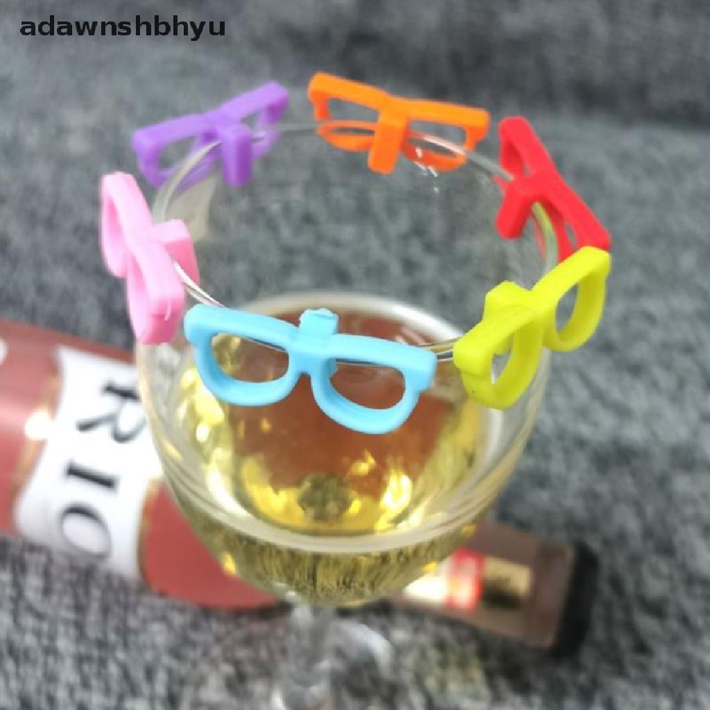 Adawnshbhyu 6Pcs Gelas Silikon Berbentuk Gelas Wine Penanda Gelas Minum Identifier Goblet ID