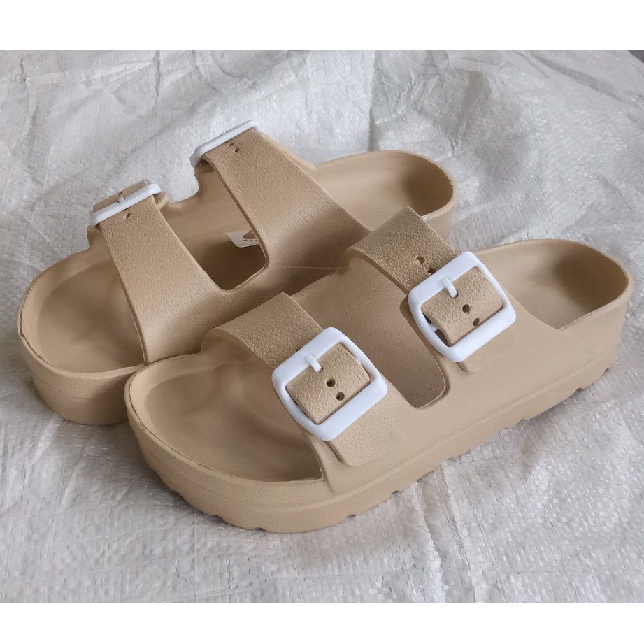 Sandal slop wanita karet jelly tebel original sendal selop jely cewek dewasa perempuan model distro slip on branded