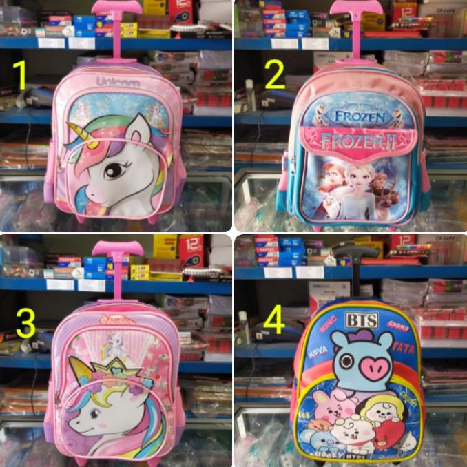 Tas Sekolah Troli Anak Tk Karakter Cantik
