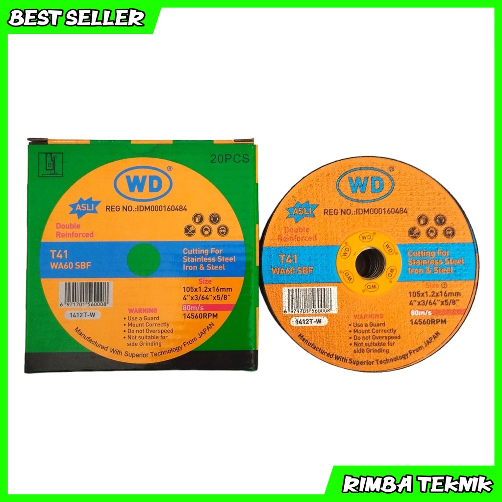 Batu gurinda gerinda potong besi mata cutting wheel WD 4 x 1,2 asli