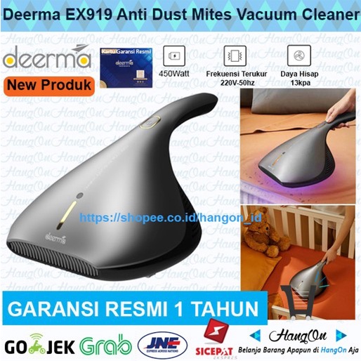 Deerma EX919 UV C Anti Dust Mites Vacuum Cleaner Remover Penyedot Sedot Tungau anti debu Kasur Sofa Bantal Selimut 13000Pa