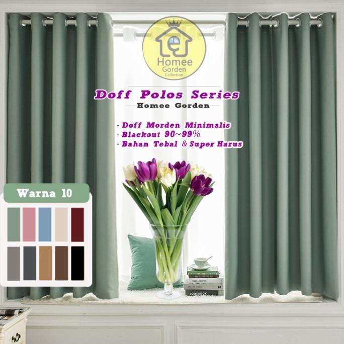 Sale Gorden pendek polos Minimalis Blackout 95% Dimout abu abu /GORDEN JENDELA/GORDEN PINTU/GORDEN B