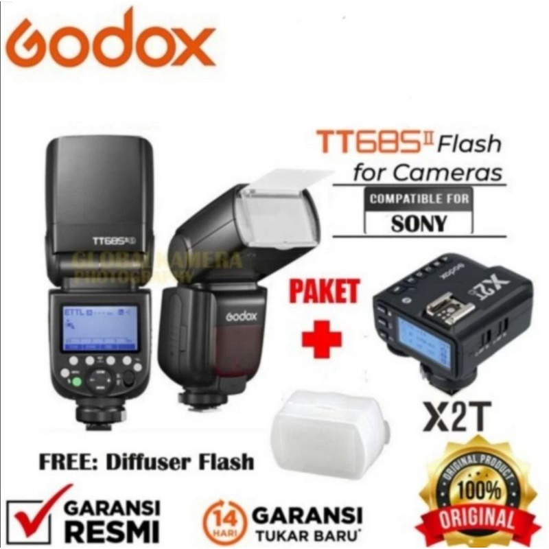 Jual Paket Godox TT685 II Sony + Trigger X2T For Sony Free Disfuser / Godox TT685II Sony