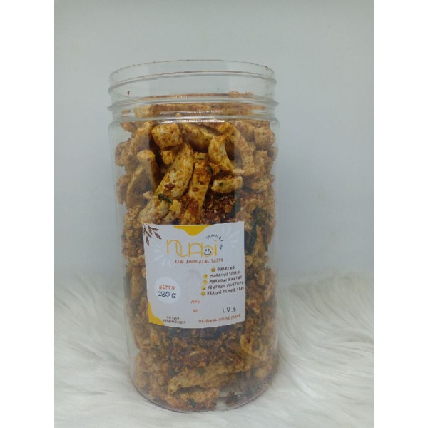 

NUABI Basreng Daun Jeruk Basreng Extra Pedas Level 3 280 Gram