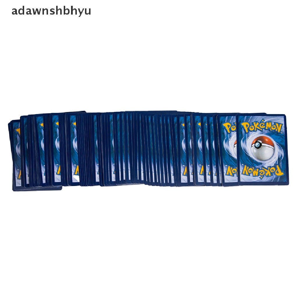 Adawnshbhyu 100Pcs 50v+ 50VMAX Pokemon Card Mainan Kartu Trading Bahasa Inggris Game Shield Card ID