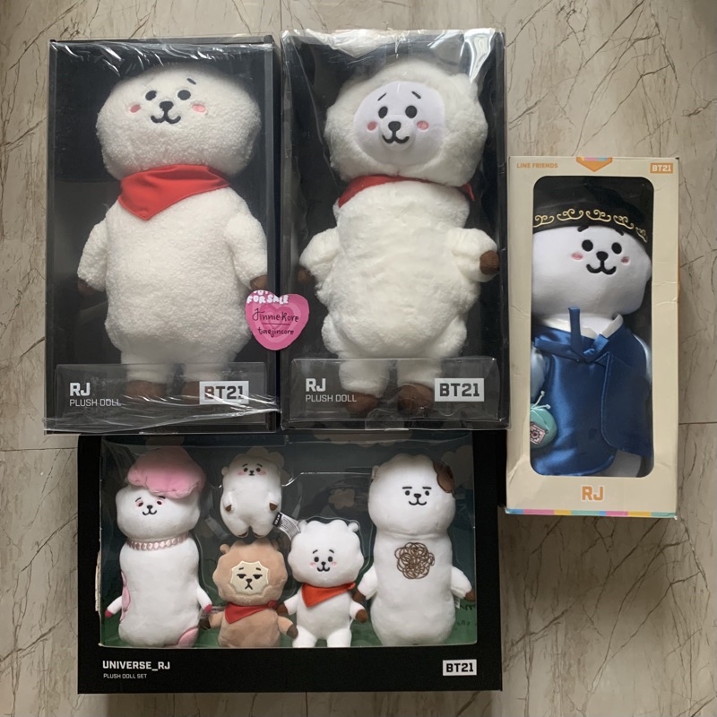 BT21 LINE FRIENDS OFFICIAL MERCH RJ CHARACTER STANDING DOLL 1ST EDITION RESTOCK HANBOK UNIVERSE FAMI