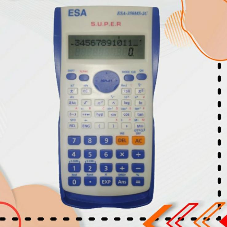 

Terbaik! KALKULATOR SCIENTIFIC ESA 350 SIN COS TAN ter Kalkulator Scientific School 12 Digit Sin Cos Calculator Kantor Sekolah 350MS ~