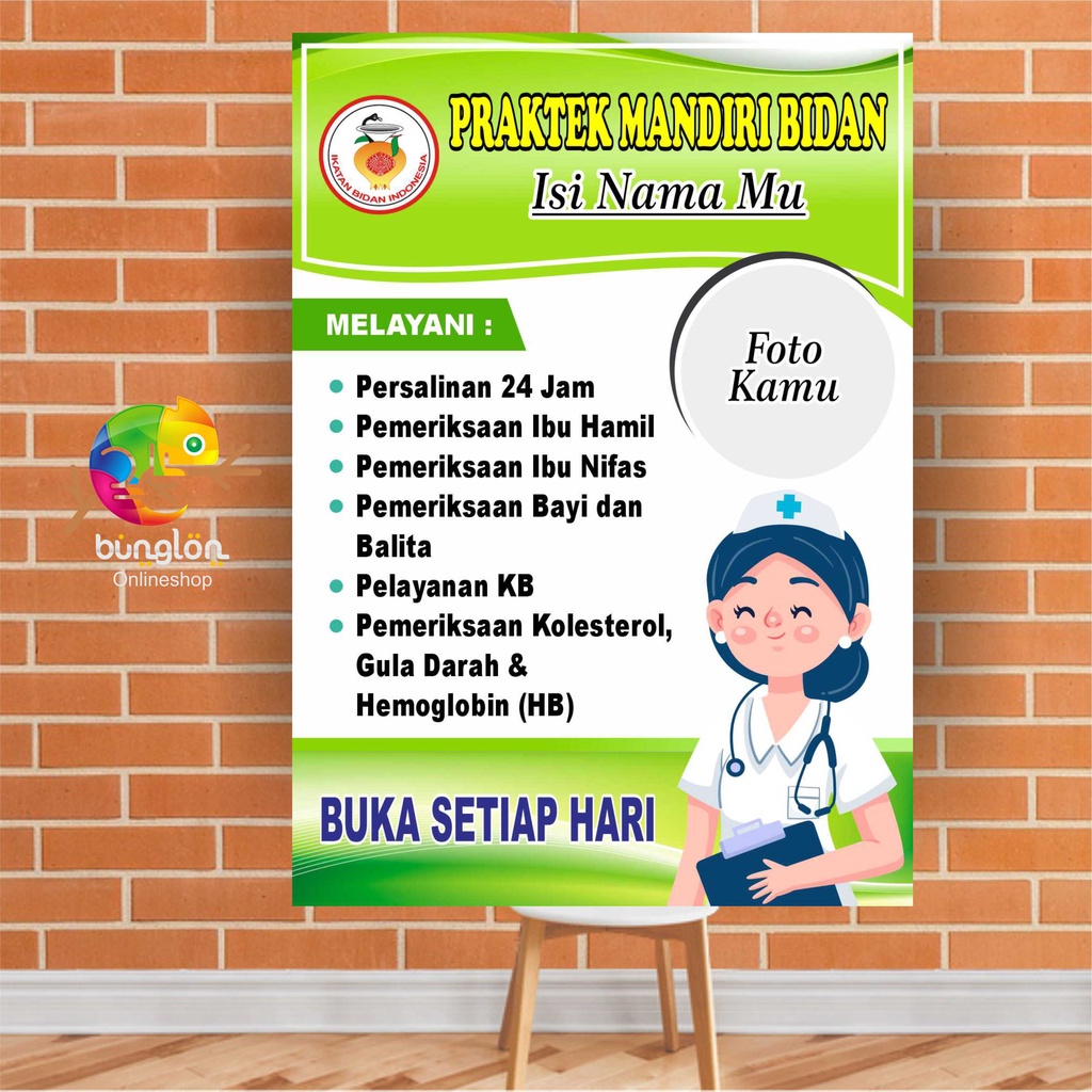 Poster Praktek Bidan Mandiri, Poster Praktek Bidan, Poster Praktek Dokter Reques Foto & Tulisan Mode