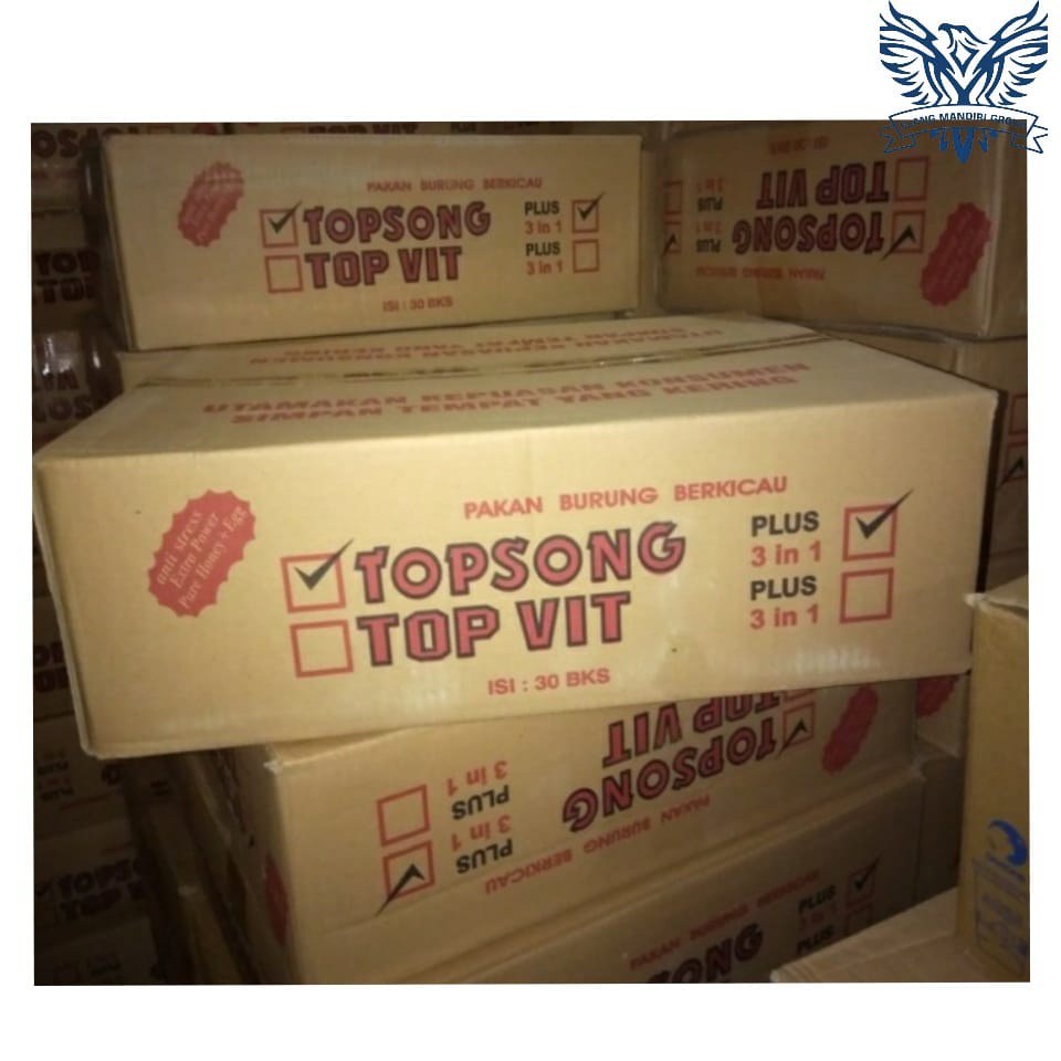 Pakan Burung Topsong Kuning (coklat)/Topsong Rumput Laut 1 dus Isi 30 pcs