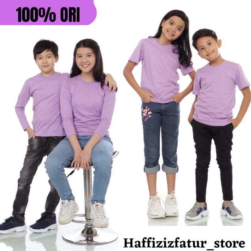 Kaos Anak Polos Laki laki Perempuan Lengan Pendek, Lengan Panjang, Anak, Kaos Polos anak laki laki 1
