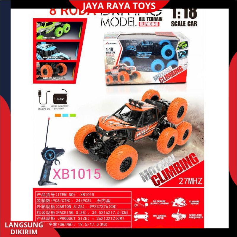 MAINAN MOBIL REMOT CONTROL 4WD 8 RODA SKALA 1:18 MOTION RC CAR CLIMBING CAR BATERAI CAS TERBARU