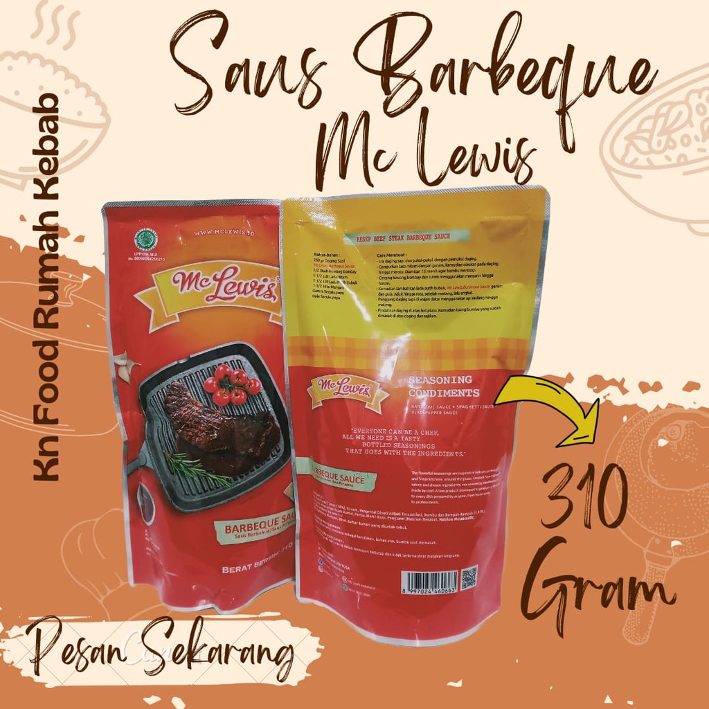 

Mc Lewis Barbeque Sauce 310 gram .