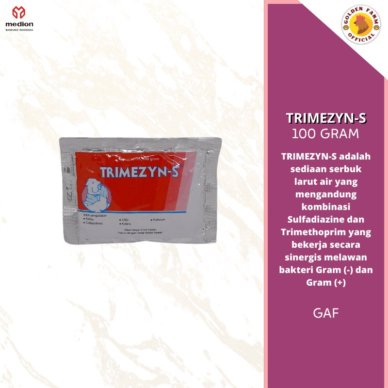 Trimezyn-S 100 gram Medion Obat Ayam Snot Crd