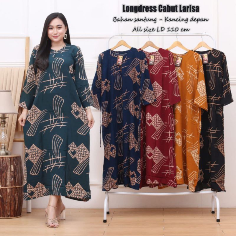 Daster panjang cabut warna Salwa Thalea sheila bahan rayon dada kancing depan busui bumil lengan panjang harga grosir murah wanita