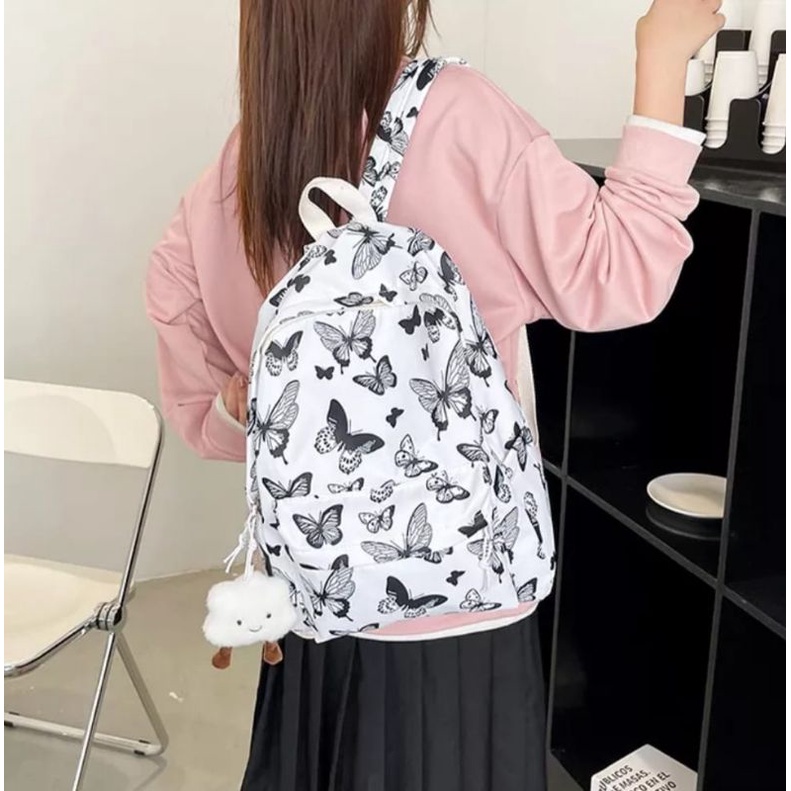 Raid_Store93// Tas ransel sekolah anak perempuan/tas sekolah SD-SMP/Tas kekinian wanita/tas punggung butterfly multi warna