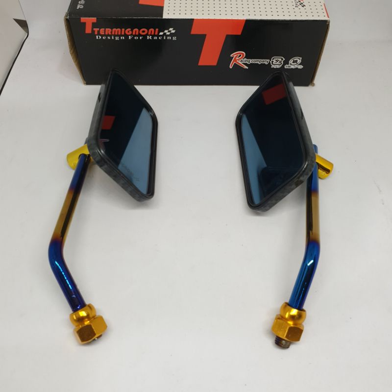 SPION RETRO KOTAK CLASSIC HONDA CARBON KARBON TANGKAI TWOTONE