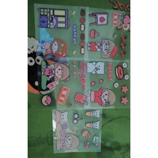 

(100 Lembar) Stiker Aesthetic Warna Merah