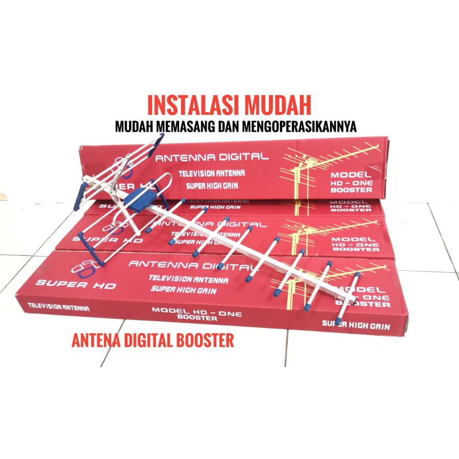 Antena Outdoor UHF HD-ONE BOOSTER Antena Analog Digitals STB TV DVD-T2 - Antena Digital UHF HD ONE BOOSTER Antena Luar - Antena Tv Digital