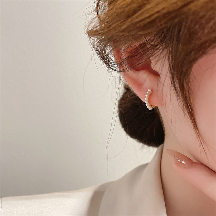 YEEZII Fashion Anting Mutiara Emas Untuk Wanita Hypoallergenic Earring Jewellry Aksesoris