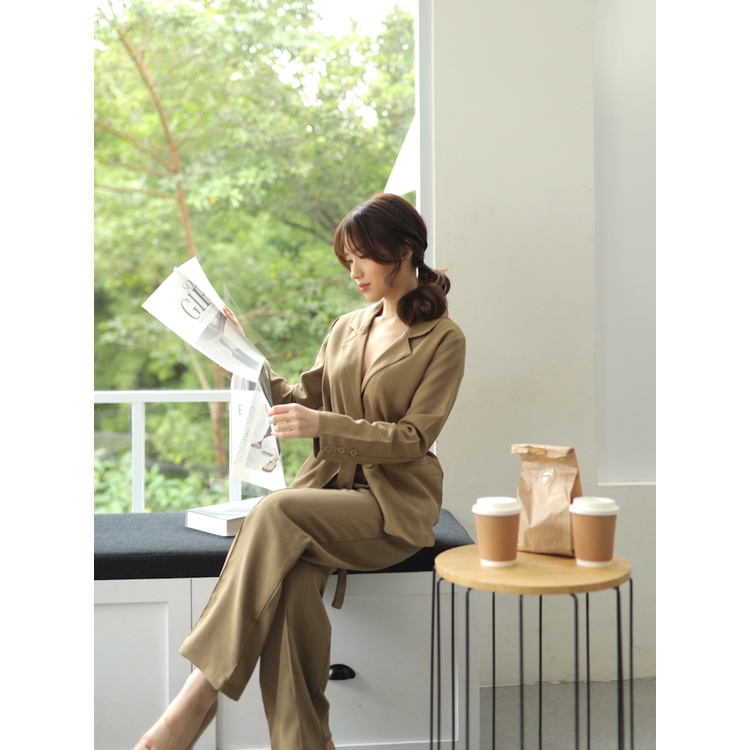 Kadaka x Kyranayda O-0185 Blazer with Belt - Cold Brew Blazer