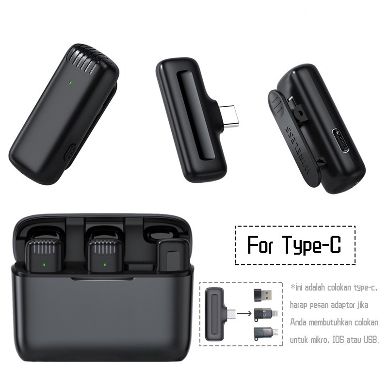 Wireless Dual Lavalier Microphone Plug &amp; Play Lapel Mic with Charging Case Mikrofon for TikTok YouTube Facebook Live Stream Vlog Video Recording Noise Reduction Auto Sync