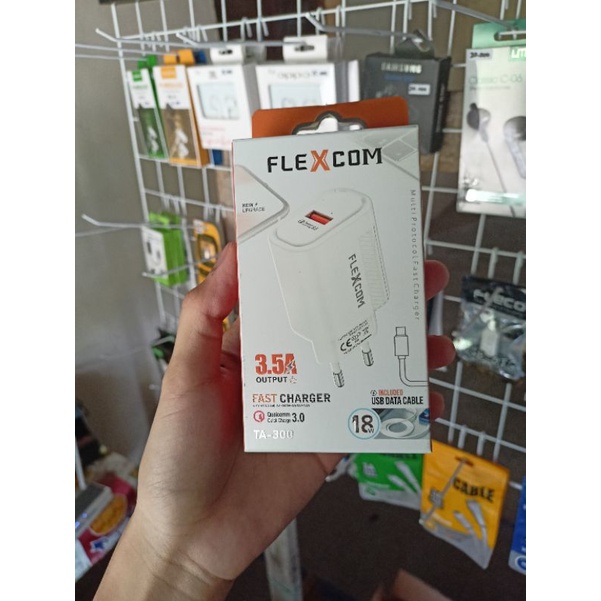 Charger Flexom QC 3.0 - Sudah Termasuk Kabel Micro / Tipe C