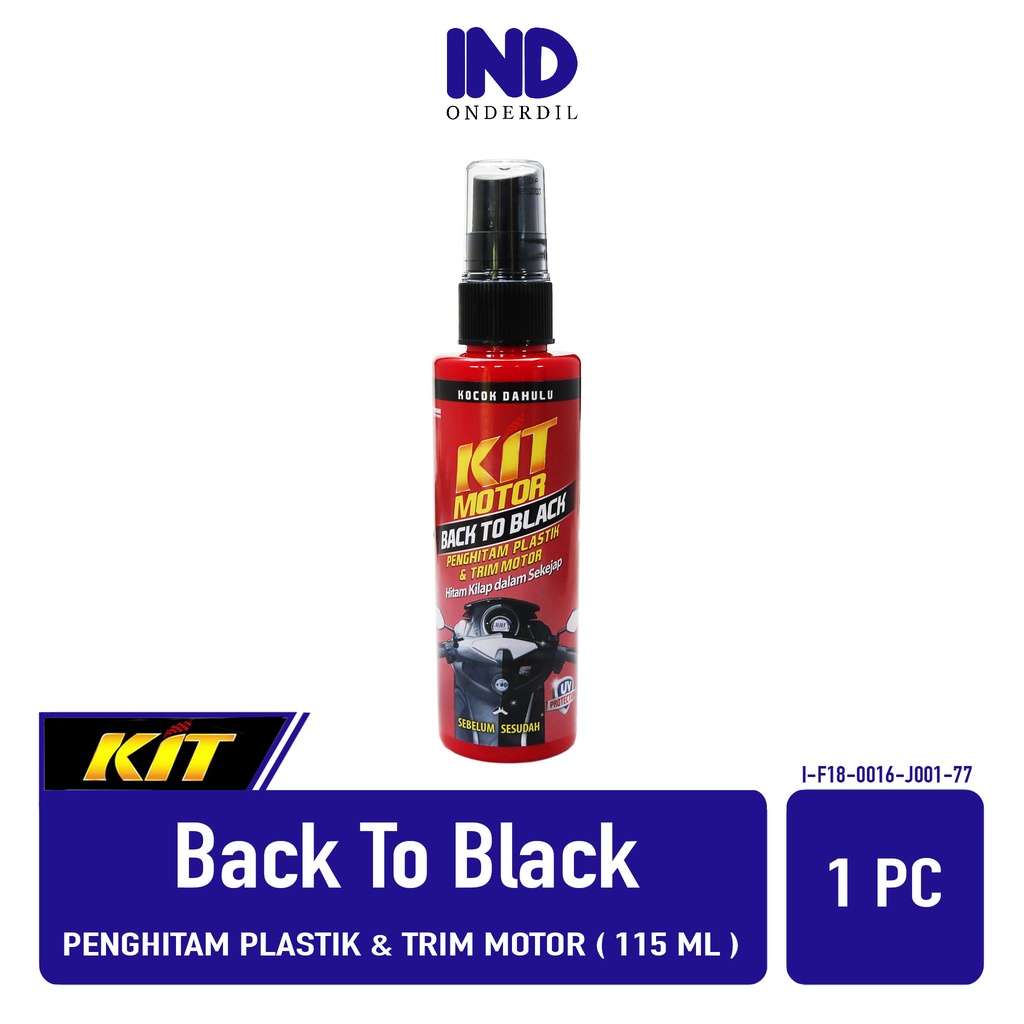 Kit Back to Black Trim Restorer Menghitamkan-Hitam-Mengkilapkan Plastik-Cepat Menyerap-Tahan Lama-UV Protection Motor-Mobil 115ml-115 ml Cairan Pengkilap Motor Interior Mobil