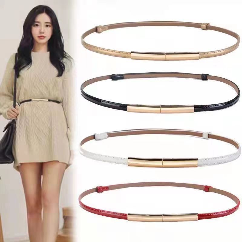 BGS-234  Sabuk Wanita Kulit  Ikat Pinggang Wanita Polos Ikat Pinggang Wanita Gesper tali Kecil Belt Sabuk Cewek Kulit Fashion Aksesoris Murah Obi cewek