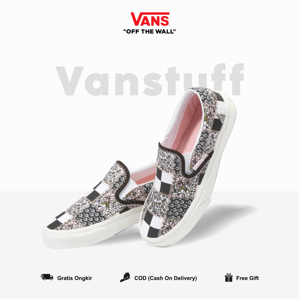 Vans Slip On Floral Patchwork Original 100% BNIBWT Wanita Global Market Authentic Guarated Vanss Slipon Ori Motif Pink Bunga