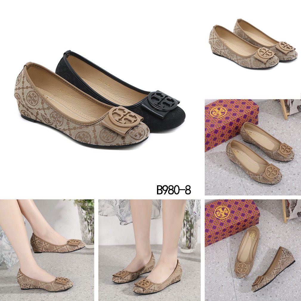 TB  Logo-Bow Wedges Shoes B980-8