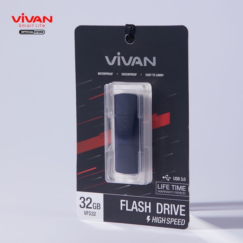 VIVAN Flashdisk VF516 (16GB) / VF532 (32GB) / VF564 (64GB) USB 3.0 High Speed VF516/VF532/VF564 - Garansi Resmi 1 Tahun