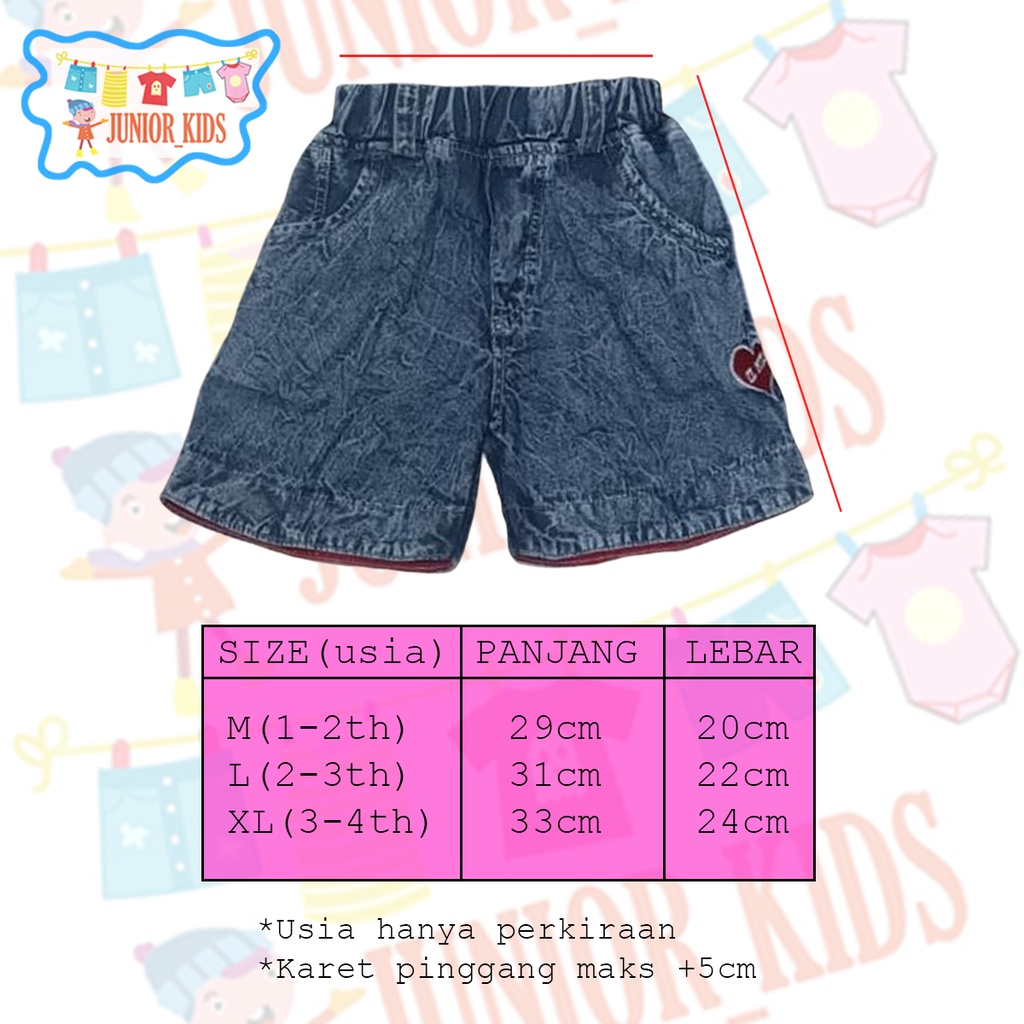 HOTPANTS SNOW JEANS WASH ANAK PEREMPUAN USIA 1- 4 TAHUN Hot Pant Anak Perempuan Celana Anak Motif-Polkadot