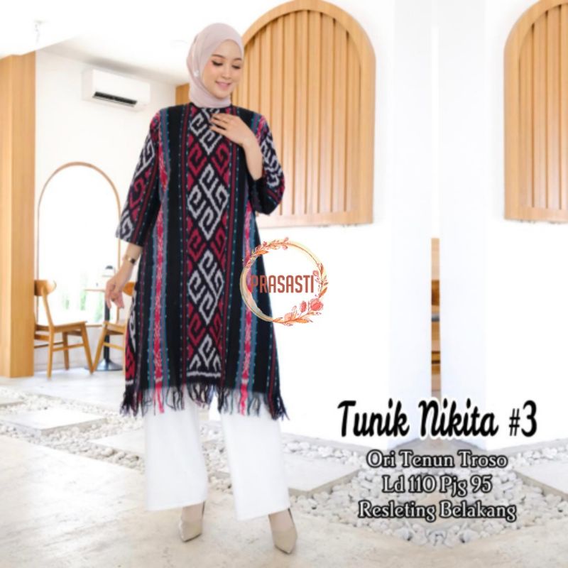 baju tunik wanita atasan tenun troso NIKITA