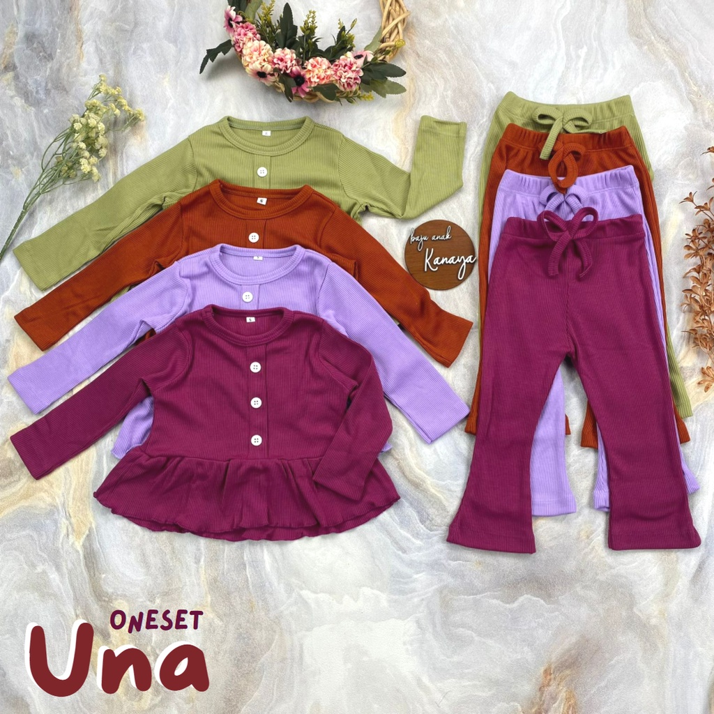 1-3THN SETELAN ANAK UNA ONESET ANAK PREREMPUAN SET KNIT RIB