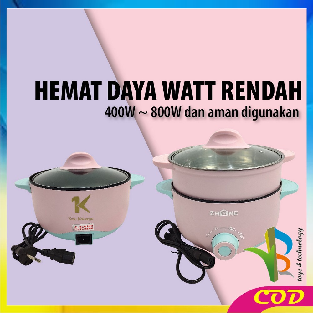 RB-C521 Panci Listrik Electric Kukusan Serbaguna Cooker Tingkat Multifungsi Lapisan Keramik Panci Anti Lengket