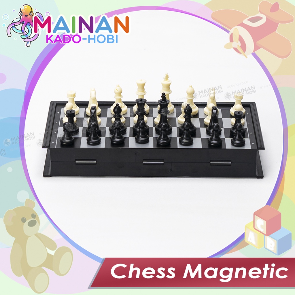 MAINAN ANAK CHESS MAGNETIC PAPAN CATUR MAGNET LIPAT PORTABLE TOYS
