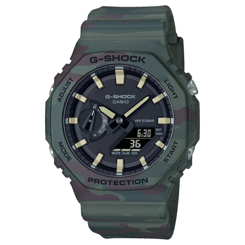 casio G-SHOCK paket set GAE-2100WE-3ADR Hijau army jam tangan pria GA2100 OAK