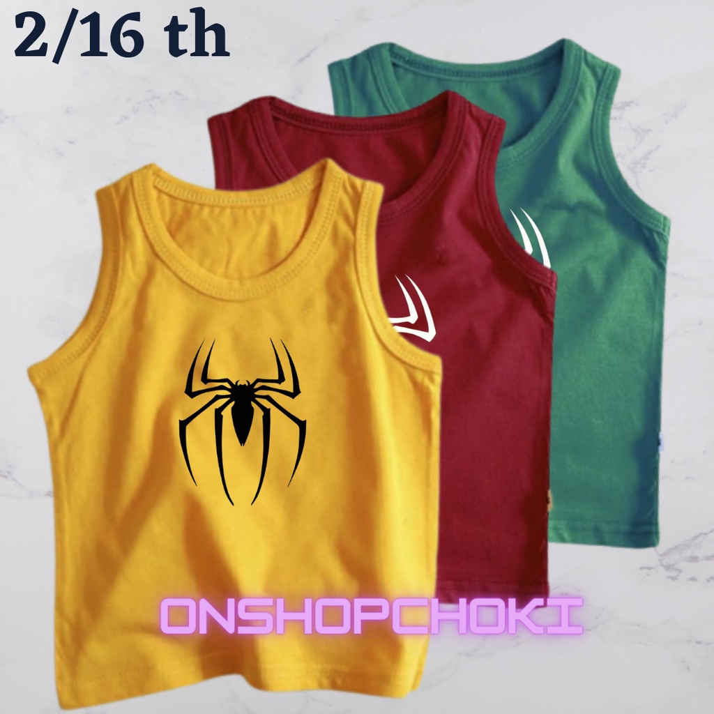 Singlet Anak LOGO &lt;spridermen&gt; Unisex Ideal Usia 2-16th Singlet Anak Anak Pakaian Anak Unisex